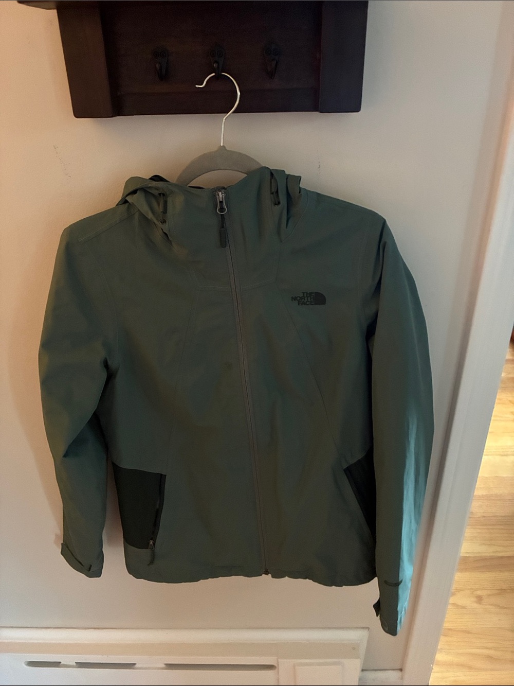 The North Face Olive Green Womens Rain Jacket with Hood